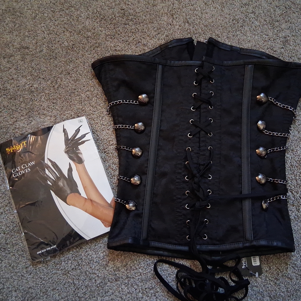 Black Corset with Chain Details